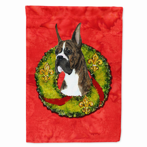 Christmas Wreath With Dog Flag Garden Size - 705332049962