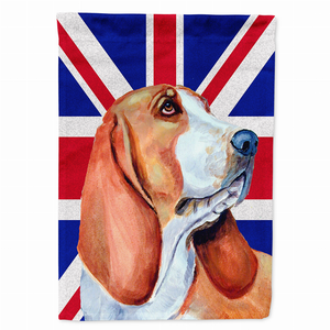 Dog with English Union Jack British Flag Garden Size Flag - 615872825127