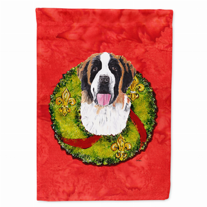 Christmas Wreath With Dog Flag Garden Size - 705332047418