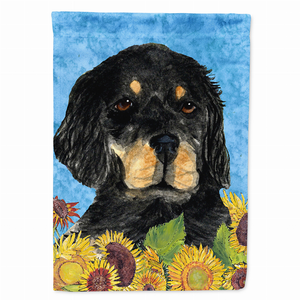Dog in Summer Flowers Flag Garden Size - 705332049498