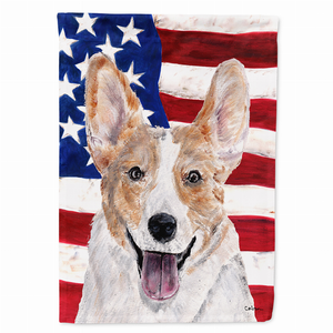 Dog with American Flag Garden Size Flag - 615872808533