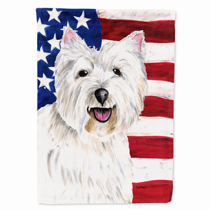 USA American Flag with Dog Flag Garden Size - 705332046695