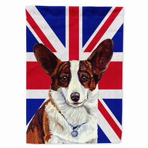 Dog with English Union Jack British Flag Garden Size Flag - 615872825134
