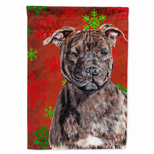 Red and Green Snowflakes Holiday Christmas Dog Flag Garden Size - 615872809820