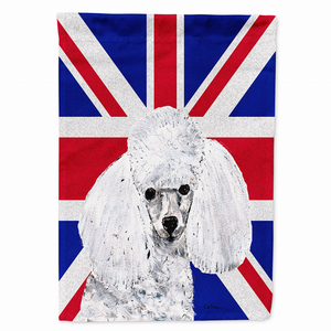 Dog with English Union Jack British Flag Garden Size Flag - 615872819232