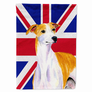 Dog with English Union Jack British Flag Garden Size Flag - 615872825080