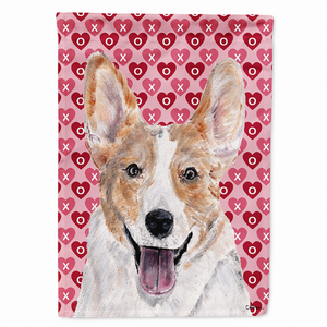 Hearts Love and Valentine's Day Dog Portrait Flag Garden Size - 615872809257