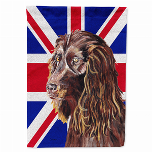 Dog with English Union Jack British Flag Garden Size Flag - 615872818990