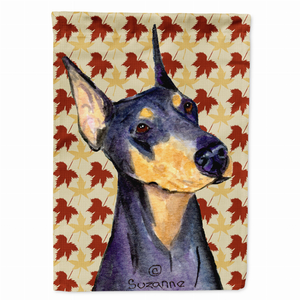 Fall Leaves with Dog Portrait Flag Garden Size - 705332064156