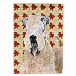 Fall Leaves with Dog Portrait Flag Garden Size - 705332064170