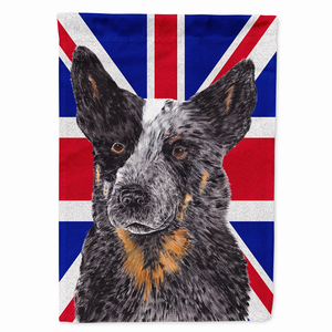 Dog with English Union Jack British Flag Garden Size Flag - 615872818907