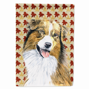 Fall Leaves with Dog Portrait Flag Garden Size - 705332063371