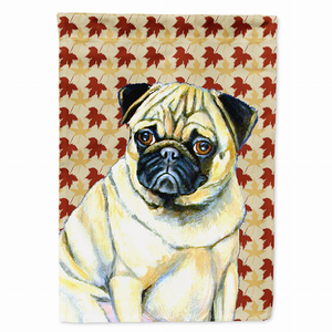 Dog Fall Leaves Portrait Flag Garden Size - 705332066181