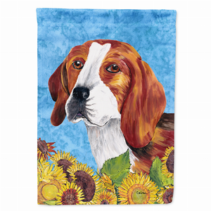 Dog in Summer Flowers Flag Garden Size - 705332047265