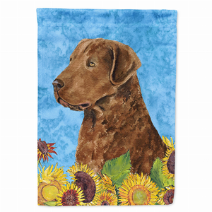 Dog in Summer Flowers Flag Garden Size - 705332049665