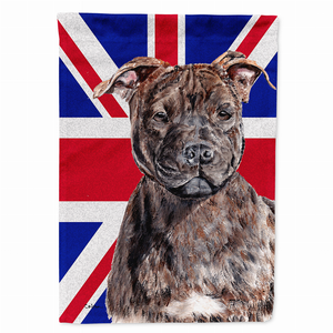 Dog with English Union Jack British Flag Garden Size Flag - 615872819195