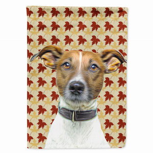 Fall Leaves with Dog Portrait Flag Garden Size - 615872864423
