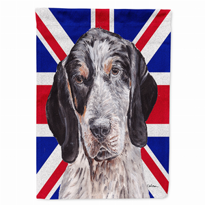 Dog with English Union Jack British Flag Garden Size Flag - 615872819270