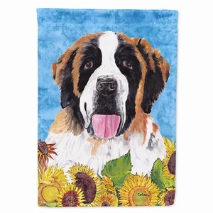 Dog in Summer Flowers Flag Garden Size - 705332047357