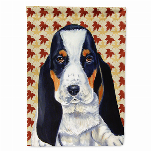Dog Fall Leaves Portrait Flag Garden Size - 705332066051