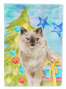 Christmas Presents Cat Art Flag Canvas - 194030043745