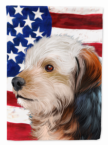 American Flag with Dog Artwork Flag Garden Size - 194030222195
