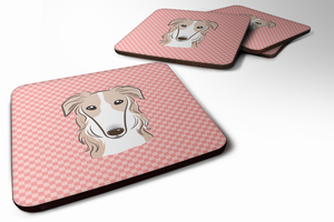 Checkerboard Design with Dog Foam Coaster Set of 4 - 615872895076
