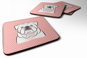 Checkerboard Design with Dog Foam Coaster Set of 4 - 615872894994