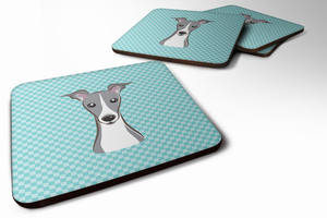 Checkerboard Design with Dog Foam Coaster Set of 4 - 615872894536
