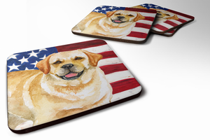 Patriotic Design with Dog Foam Coaster Set of 4 - 652259210961