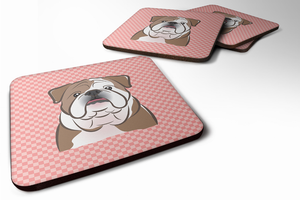Checkerboard Design with Dog Foam Coaster Set of 4 - 615872894987