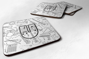 Letter Musical Note Letters Foam Coaster Set of 4 - 615872973323