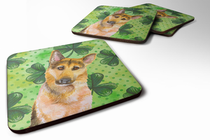 St Patrick's Design with Dog Foam Coaster Set of 4 - 652259213177