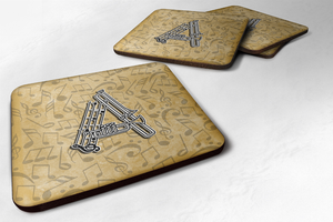 Letter Musical Instrument Alphabet Foam Coaster Set of 4 - 615872972340