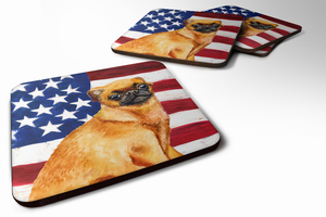 Patriotic Design with Dog Foam Coaster Set of 4 - 652259210992
