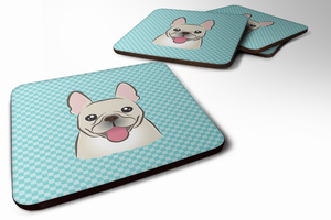 Checkerboard Design with Dog Foam Coaster Set of 4 - 615872894550