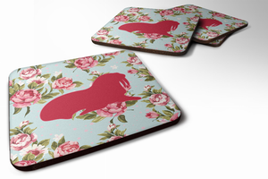 Sealife / shabby Chic Blue Roses Foam Coaster - 705332172837