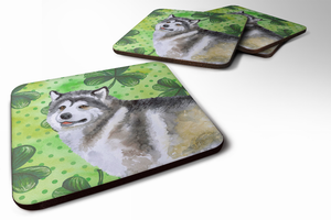 St Patrick's Design with Dog Foam Coaster Set of 4 - 652259212446