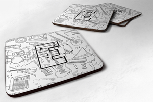 Letter Musical Note Letters Foam Coaster Set of 4 - 615872973163