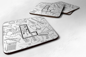 Letter Musical Note Letters Foam Coaster Set of 4 - 615872973231