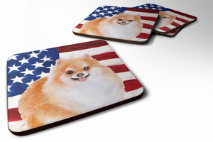 Patriotic Design with Dog Foam Coaster Set of 4 - 652259211487