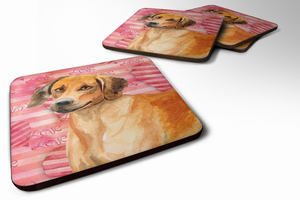 Love Design with Dog Foam Coaster Set of 4 - 652259211951