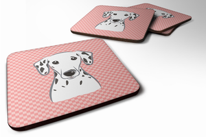 Checkerboard Design with Dog Foam Coaster Set of 4 - 615872894895