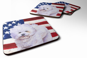Patriotic Design with Dog Foam Coaster Set of 4 - 652259210800