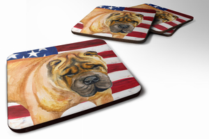 Patriotic Design with Dog Foam Coaster Set of 4 - 652259210930