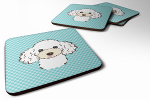 Checkerboard Design with Dog Foam Coaster Set of 4 - 615872894741