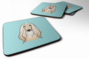 Checkerboard Design with Dog Foam Coaster Set of 4 - 615872894611