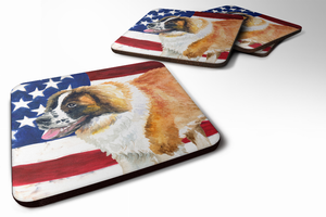 Patriotic Design with Dog Foam Coaster Set of 4 - 652259211111