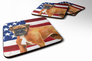 Patriotic Design with Dog Foam Coaster Set of 4 - 652259210725