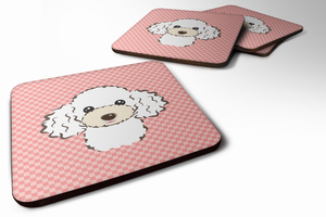 Checkerboard Design with Dog Foam Coaster Set of 4 - 615872895366